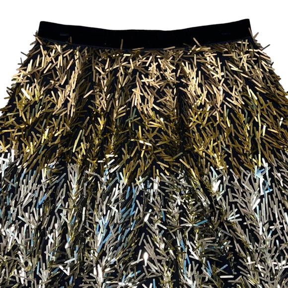 Alice + Olivia Cina Embellished Glitter Tassel Mini Skirt Size 6 - Picture 10 of 14
